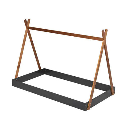 Twin Size Tent Floor Bed With Triangle Structure, Black Brown WEM Support (www.WEM.support)