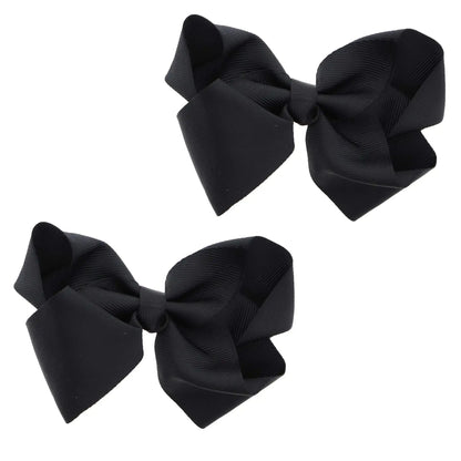 3 Inch Black Grosgrain Bow for Little Girls- Set of 2 (Black) My Store