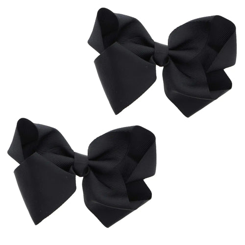 3 Inch Black Grosgrain Bow for Little Girls- Set of 2 (Black) My Store