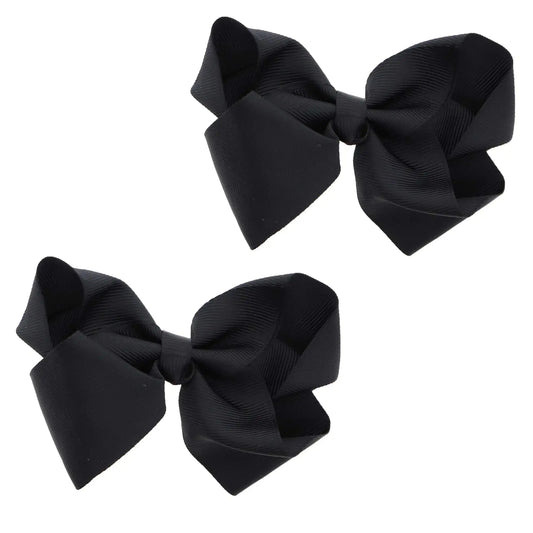 3 Inch Black Grosgrain Bow for Little Girls- Set of 2 (Black) My Store