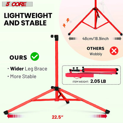 Suporte para Música 5Core para Partituras, Portátil, Tripé Ajustável e Dobrável com Porta-notas VERMELHO WEM Support (www.WEM.support)