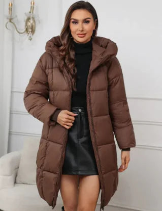 Women's Hooded Mid-length Thickened Coat HejK.com Marketplace LLC
