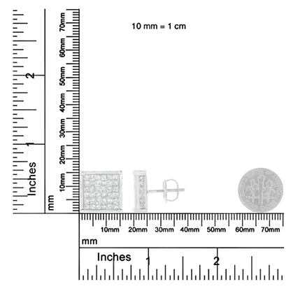 10K White Gold 2ct TDW Princess-Cut Composite Diamond Stud Earring (I-J ,I2-I3) WEM Support (www.WEM.support)