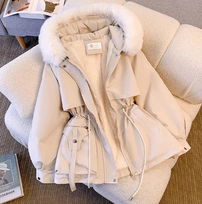 Women's Slimming Hooded Cotton-Padded Jacket WEM Support (www.WEM.support)