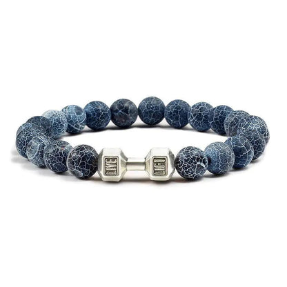 Turquoise Energy Gun Black Electroplated Alloy Barbell Bracelet WEM Support (www.WEM.support)