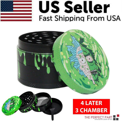 4-Layer 50mm Metal Dry Aluminum Large Herbal Spice Tobacco Grinder Crusher USA WEM Support (www.WEM.support)