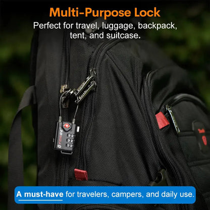 TSA Approved Cable Luggage Locks, Re-settable Combination with Alloy Body Black Single Pack My Store