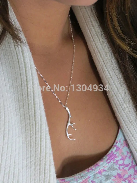 Vintage Deer Antler Necklace for Women WEM Support (www.WEM.support)
