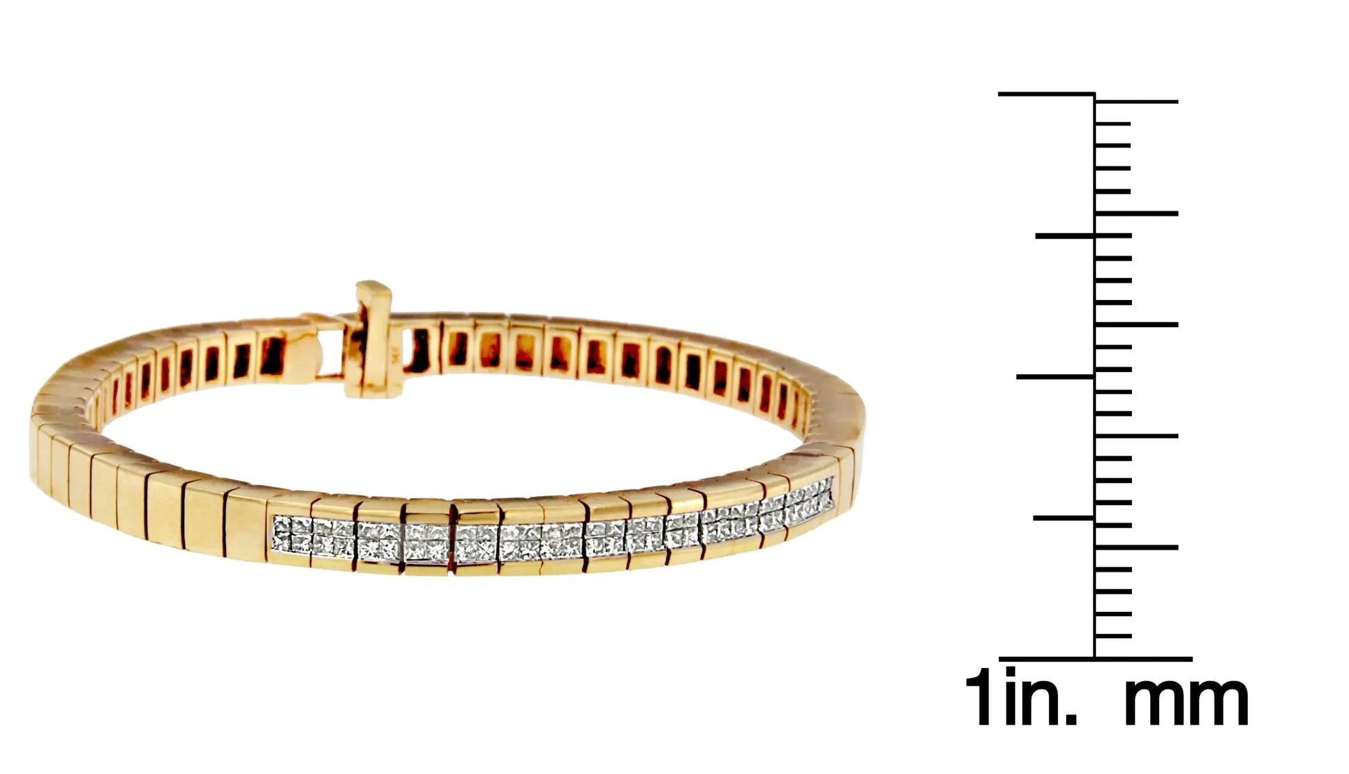 14K Yellow Gold Princess-Cut Diamond Banded Bracelet (1.10 cttw, G-H Color, SI1-SI2 Clarity) WEM Support (www.WEM.support)