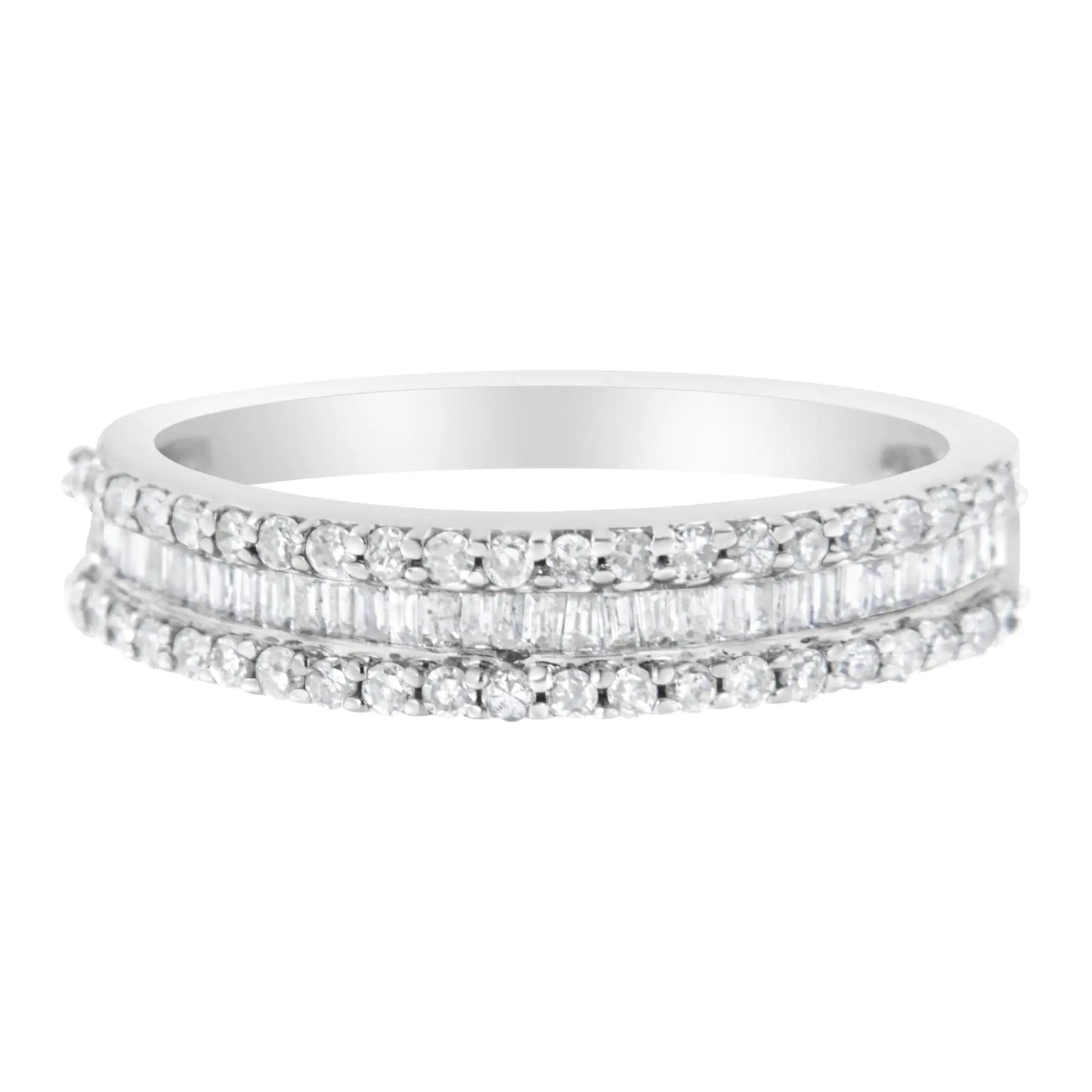 14KT White Gold 1/2 Cttw Diamond Modern Band Ring (H-I Color, SI2-I1 Clarity) WEM Support (www.WEM.support)