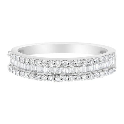 14KT White Gold 1/2 Cttw Diamond Modern Band Ring (H-I Color, SI2-I1 Clarity) WEM Support (www.WEM.support)