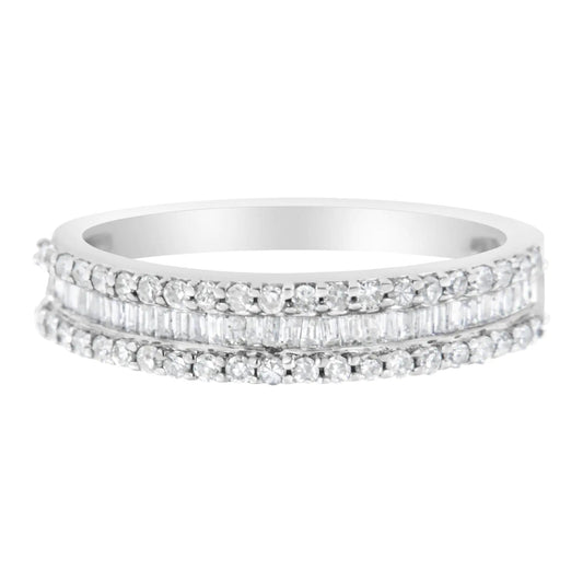 14KT White Gold 1/2 Cttw Diamond Modern Band Ring (H-I Color, SI2-I1 Clarity) WEM Support (www.WEM.support)