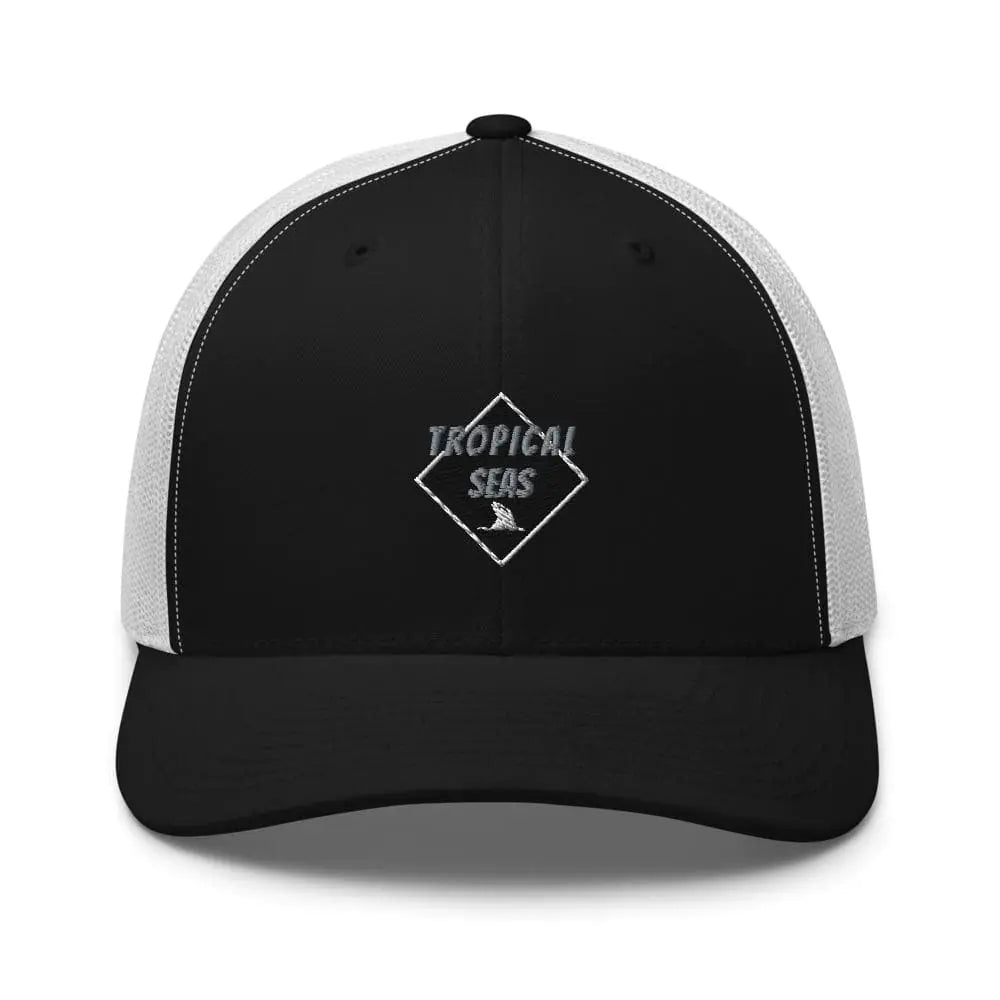 Tropical Seas Shark Fin Trucker Hat WEM Support (www.WEM.support)