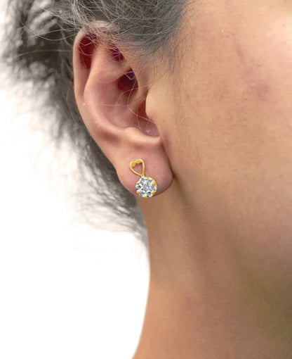 14K Yellow Gold 1ct. TDW Round-cut Diamond Earrings (I-J,SI2-I1) WEM Support (www.WEM.support)