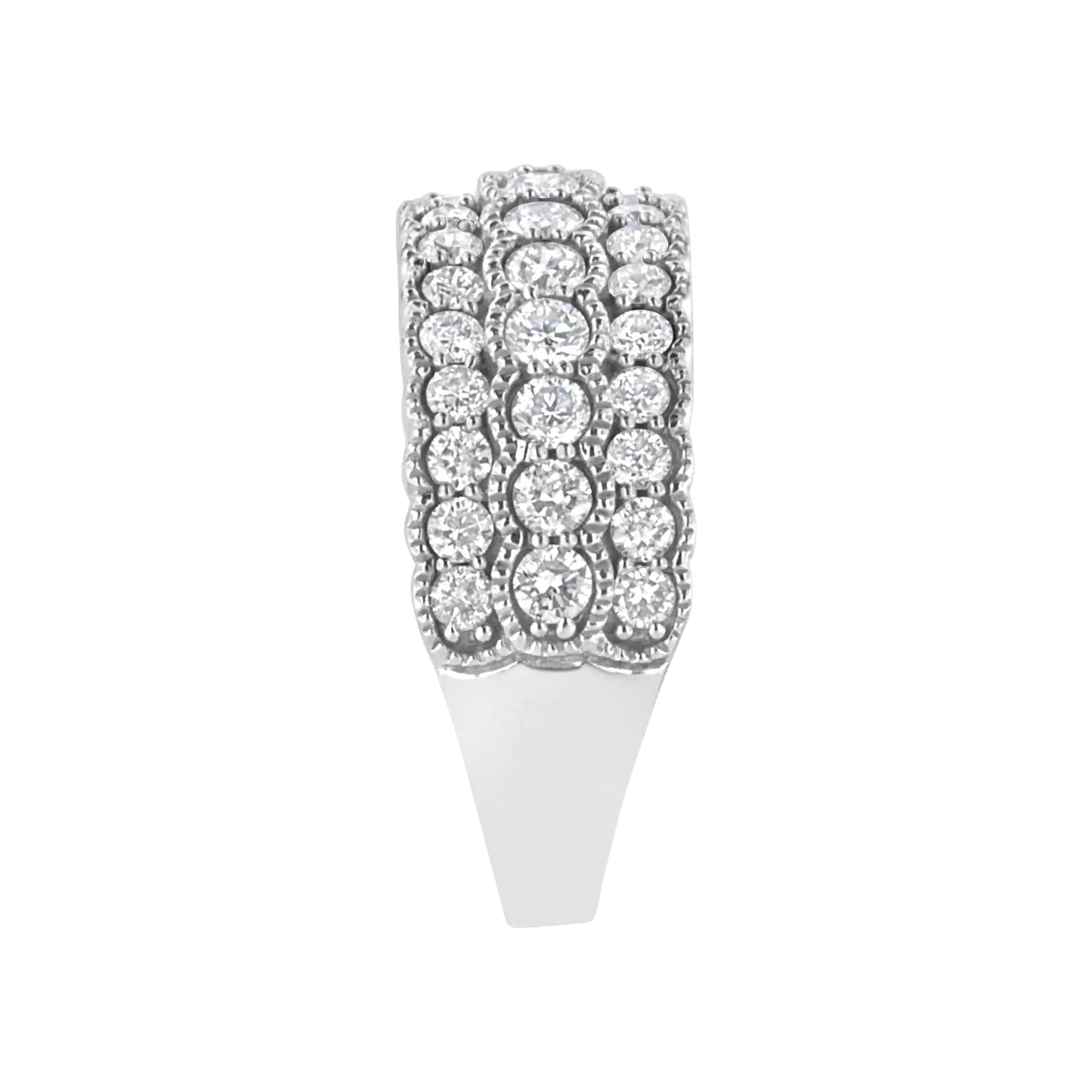 .925 Sterling Silver 1 3/8 cttw Lab Grown Diamond Anniversary Band Ring (F-G Color,VS2-SI1 Clarity) WEM Support (www.WEM.support)