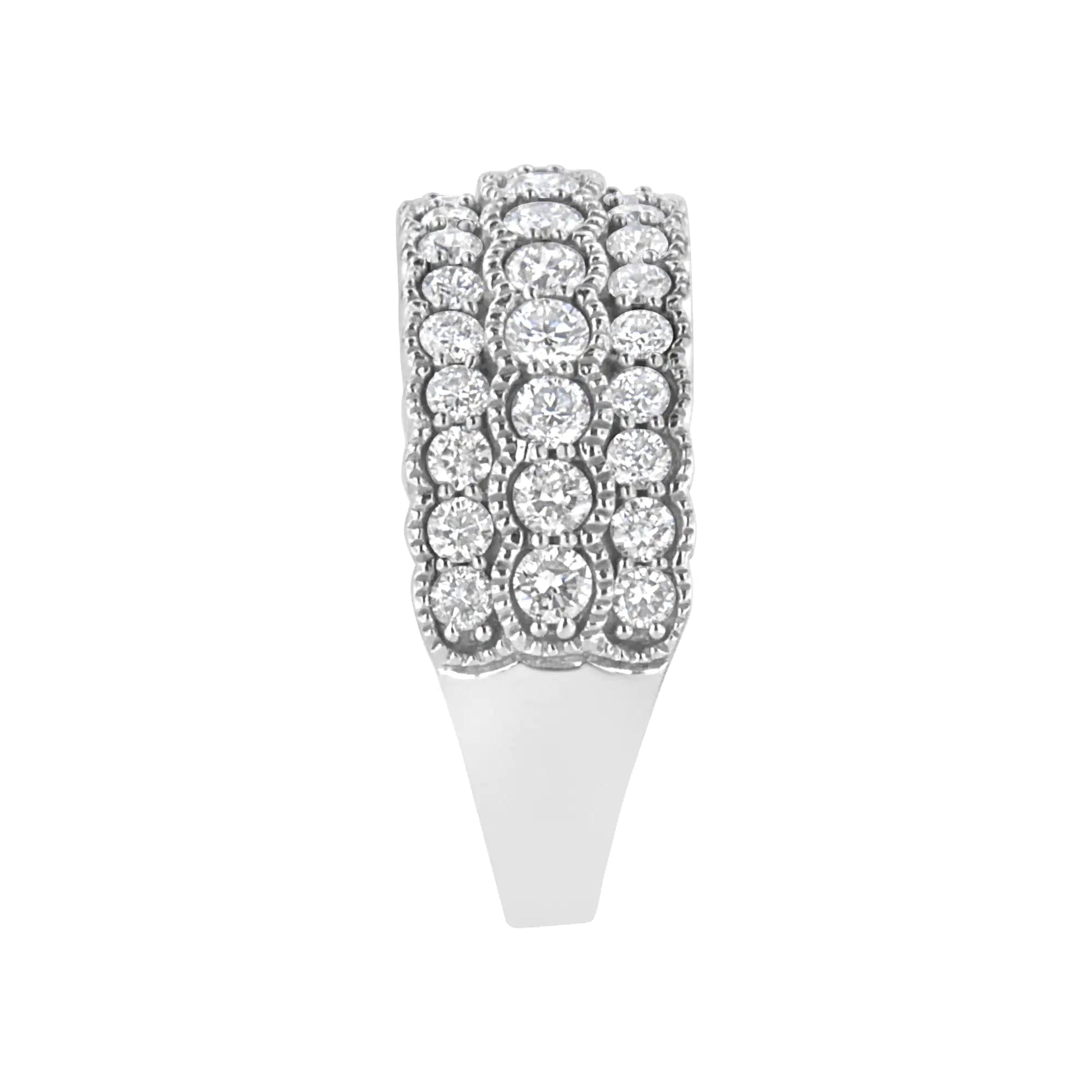 .925 Sterling Silver 1 3/8 cttw Lab Grown Diamond Anniversary Band Ring (F-G Color,VS2-SI1 Clarity) WEM Support (www.WEM.support)