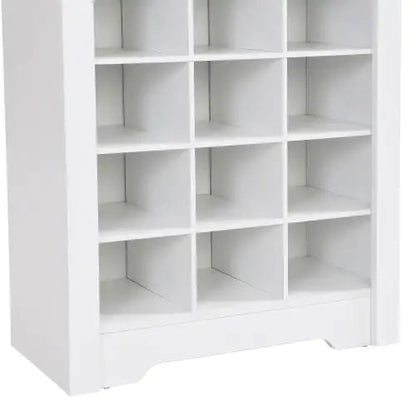 Stylish Design 30 Shoe Cabinet Console, Modern Shoe Cabinet, Multiple Storage Capacity, Self-standing High Cabinet, Suitable For Hallway, Bedroom, White WEM Support (www.WEM.support)
