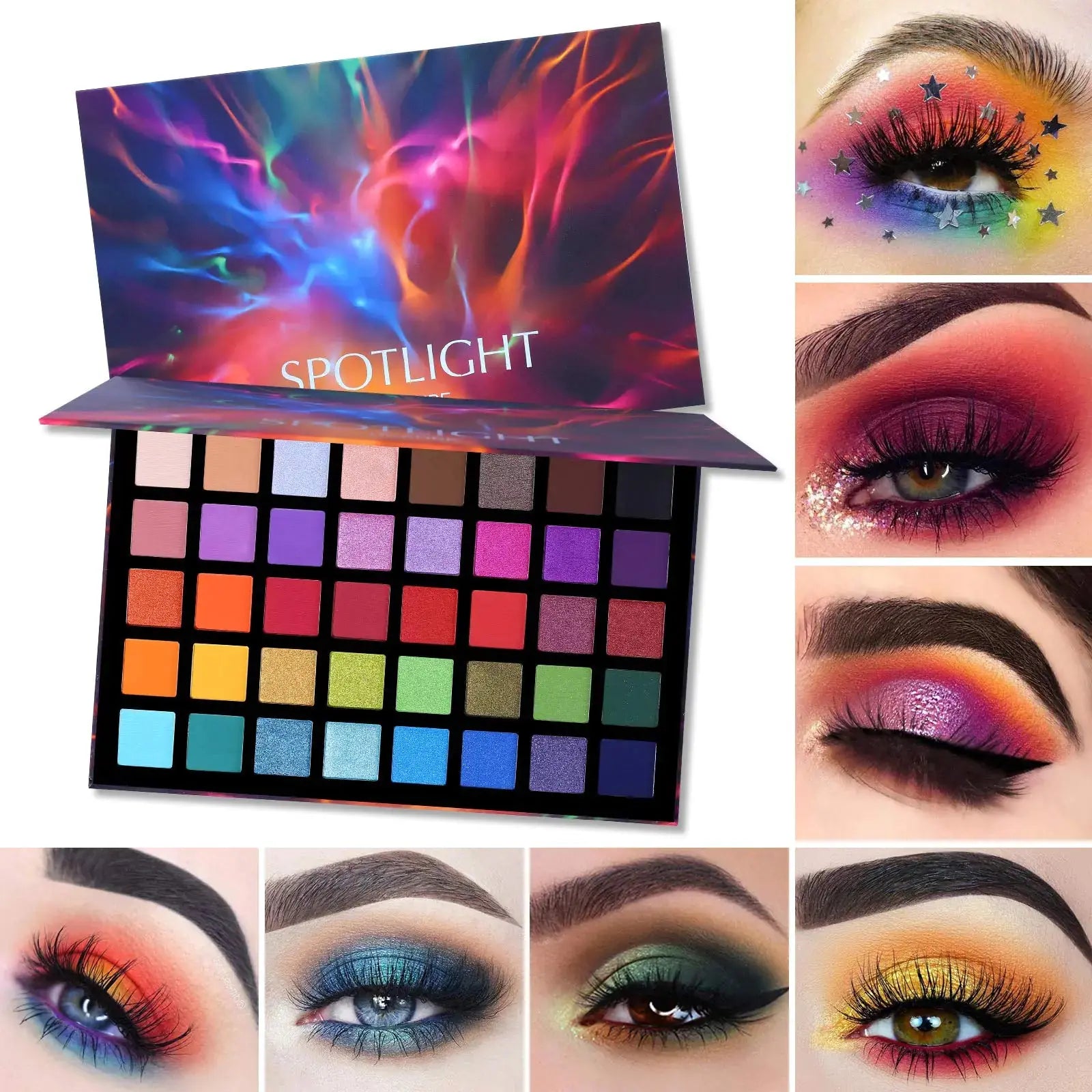 UCANBE Spotlight Eyeshadow Palette Professional 40 Color Eye Shadow Matte Shimmer Makeup Pallet Highly Pigmented Colorful Powder Long Lasting Waterproof Eye Shadow Palette A My Store