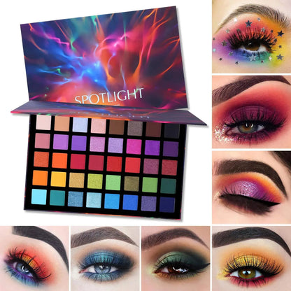 UCANBE Spotlight Eyeshadow Palette Professional 40 Color Eye Shadow Matte Shimmer Makeup Pallet Highly Pigmented Colorful Powder Long Lasting Waterproof Eye Shadow Palette A My Store