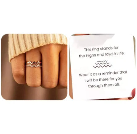 Adjustable Copper Heart Diamond Ring