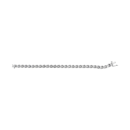 10K White Gold 1 1/2 Cttw Diamond Alternating Diamond and X-Link 7.5" Tennis Bracelet (H-I Color, I2-I3 Clarity) WEM Support (www.WEM.support)