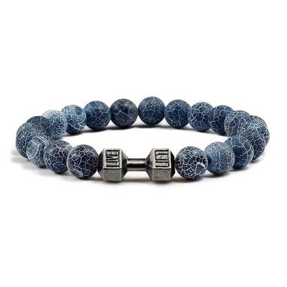 Turquoise Energy Gun Black Electroplated Alloy Barbell Bracelet WEM Support (www.WEM.support)