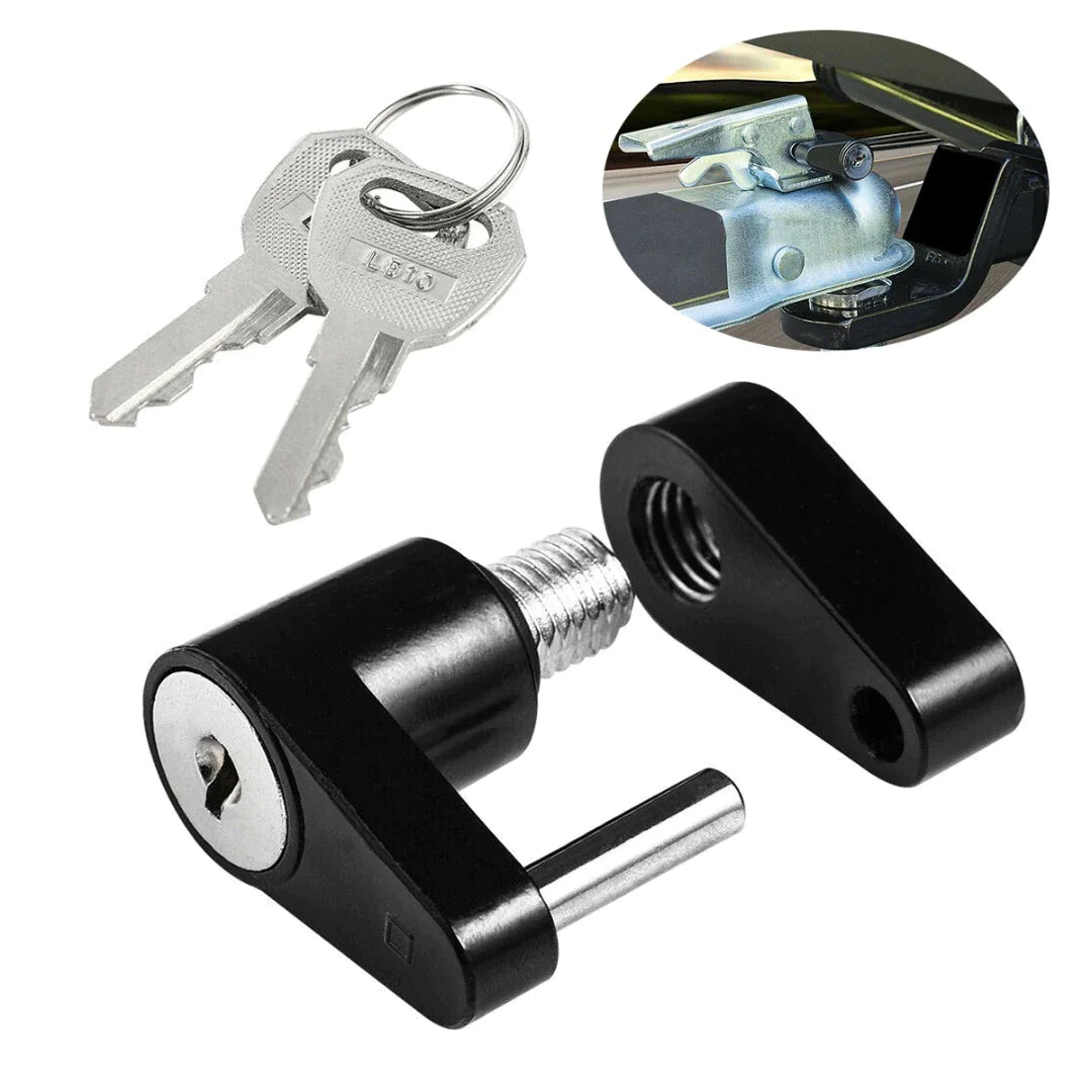 Trailer Hitch Coupler Lock Dia 1/4" Span 3/4" For Tow Boat RV Truck Car + 2 Keys WEM Support (www.WEM.support)