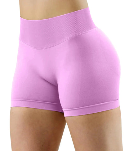 Unthewe Womens Workout Seamless Scrunch Butt Lifting Shorts High Waisted Tummy Control Gym Yoga Shorts #2 Baby Pink Small My Store
