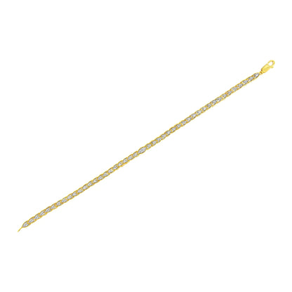 10K Gelbvergoldetes .925 Sterlingsilber 1 Karat Diamanten-Armband in Birnenform mit Krappenfassung (I-J Farbe, I1-I2 Reinheit) - 18,42 cm WEM Support (www.WEM.support)