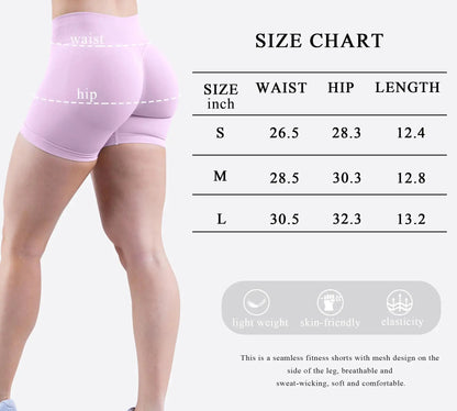 Unthewe Womens Workout Seamless Scrunch Butt Lifting Shorts High Waisted Tummy Control Gym Yoga Shorts #2 Baby Pink Small My Store