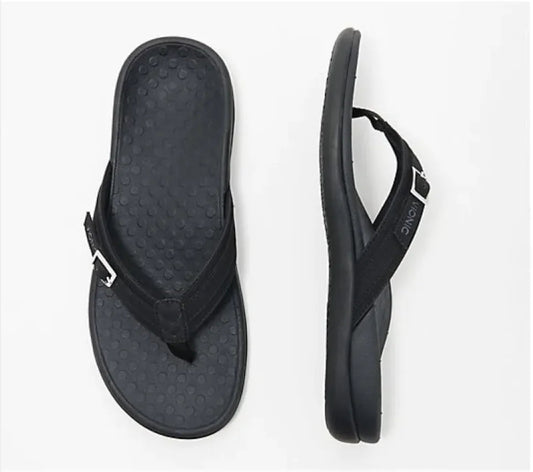 Women's Stylish Flat PU Metal Flip Flops for Home and Leisure WEM Support (www.WEM.support)