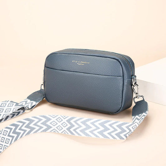 Women's Fashion Simple First Layer Leather One-shoulder Crossbody Bag WEM Support (www.WEM.support)