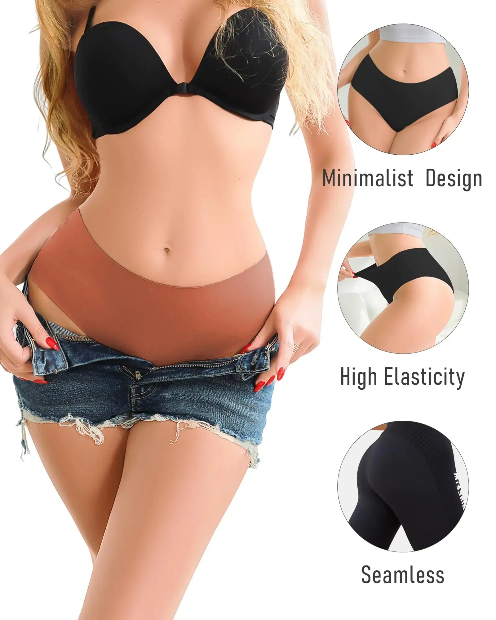 UNDER THE SEA Seamless Underwear for Women Mid Rise Brief Sexy No Show Bikini Panties Womens Cheeky 5 Pack XS-XL… Small Multicolor-b My Store