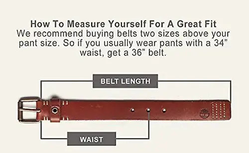 35mm Classic Buckle Timberland Men's Leather Belt for Jeans 38 Brown My Store