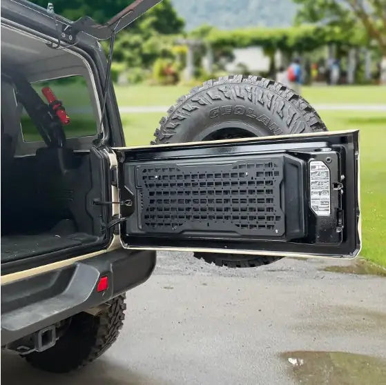 Tailgate Tactical Panel For Wrangler Tailgate Tool Kit Organizer Racks Compatible With  Wrangler 2007-2022 JK JKU  2018-2022 JL JLU WEM Support (www.WEM.support)