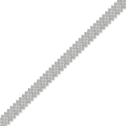 .925 Sterling Silver 3.0 cttw Diamond Multi-Row Tennis Bracelet (I-J Clarity, I3 Color) - Size 7" WEM Support (www.WEM.support)