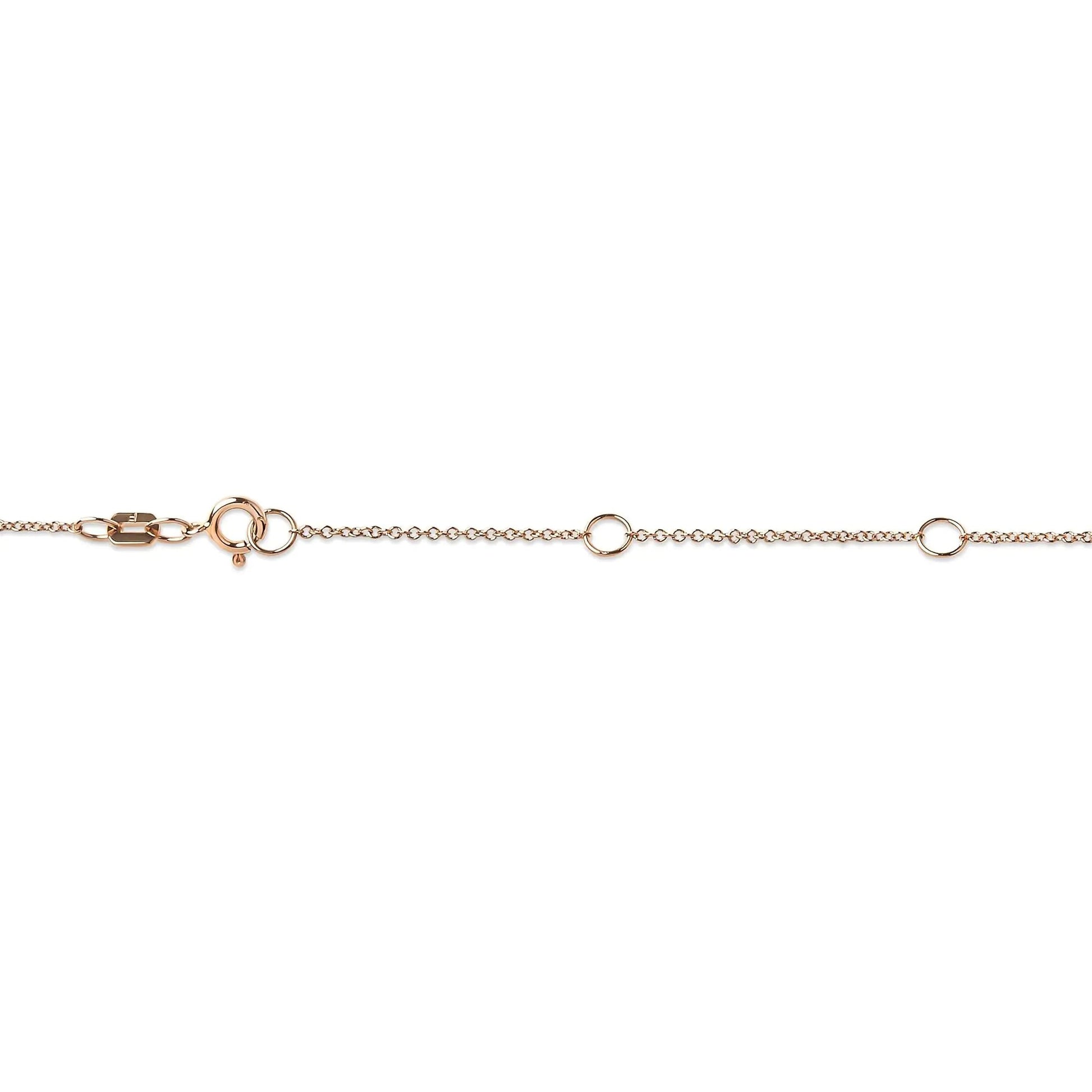 10K Roségold 1/5 Karat Rund Brillantgeschliffener Diamant Modern Gefasste Solitär Halskette 16"-18" (H-I Farbe, SI2-I1 Reinheit) WEM Support (www.WEM.support)