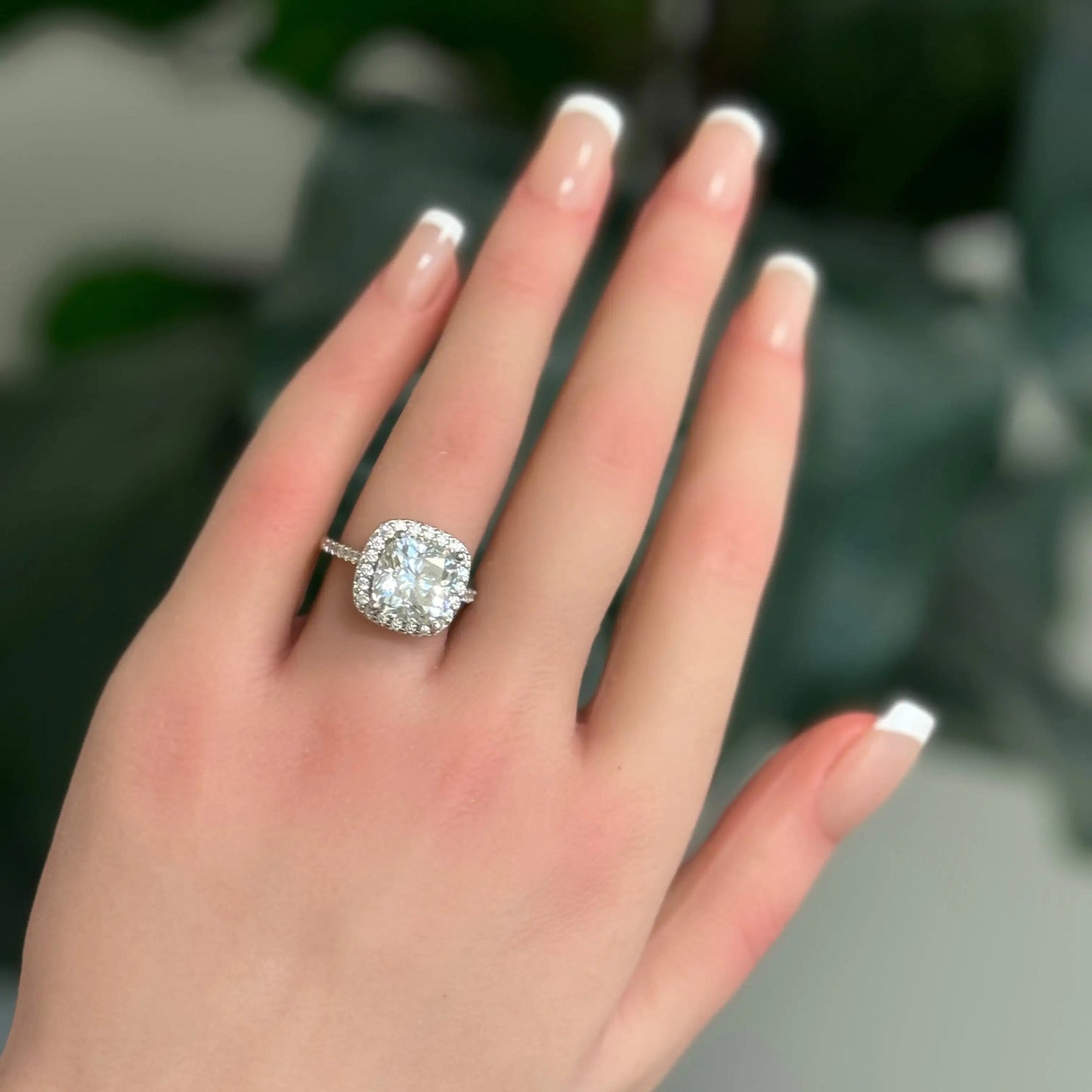 5 Carat Cushion Cut Moissanite Ring WEM Support (www.WEM.support)