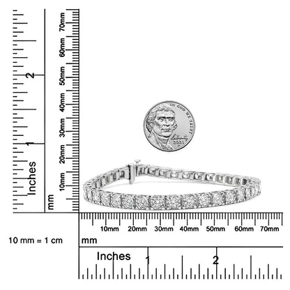 14K White Gold 5.0 Cttw Miracle Set Round-Cut Lab Grown Diamond Illusion 7" Tennis Bracelet (F-G Color, VS2-SI1 Clarity) WEM Support (www.WEM.support)