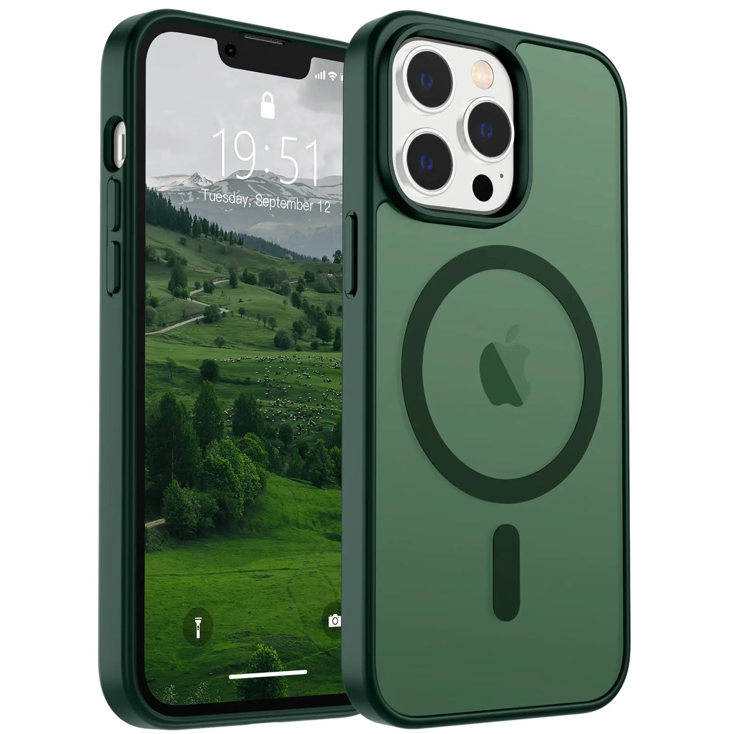SUPFINE Magnetic for iPhone 15 Plus Case & iPhone 14 Plus Case(Compatible with MagSafe)(10 FT Military Grade Drop Protection) Slim Translucent Shockproof with Anti-Fingerprint Phone Case,Black
