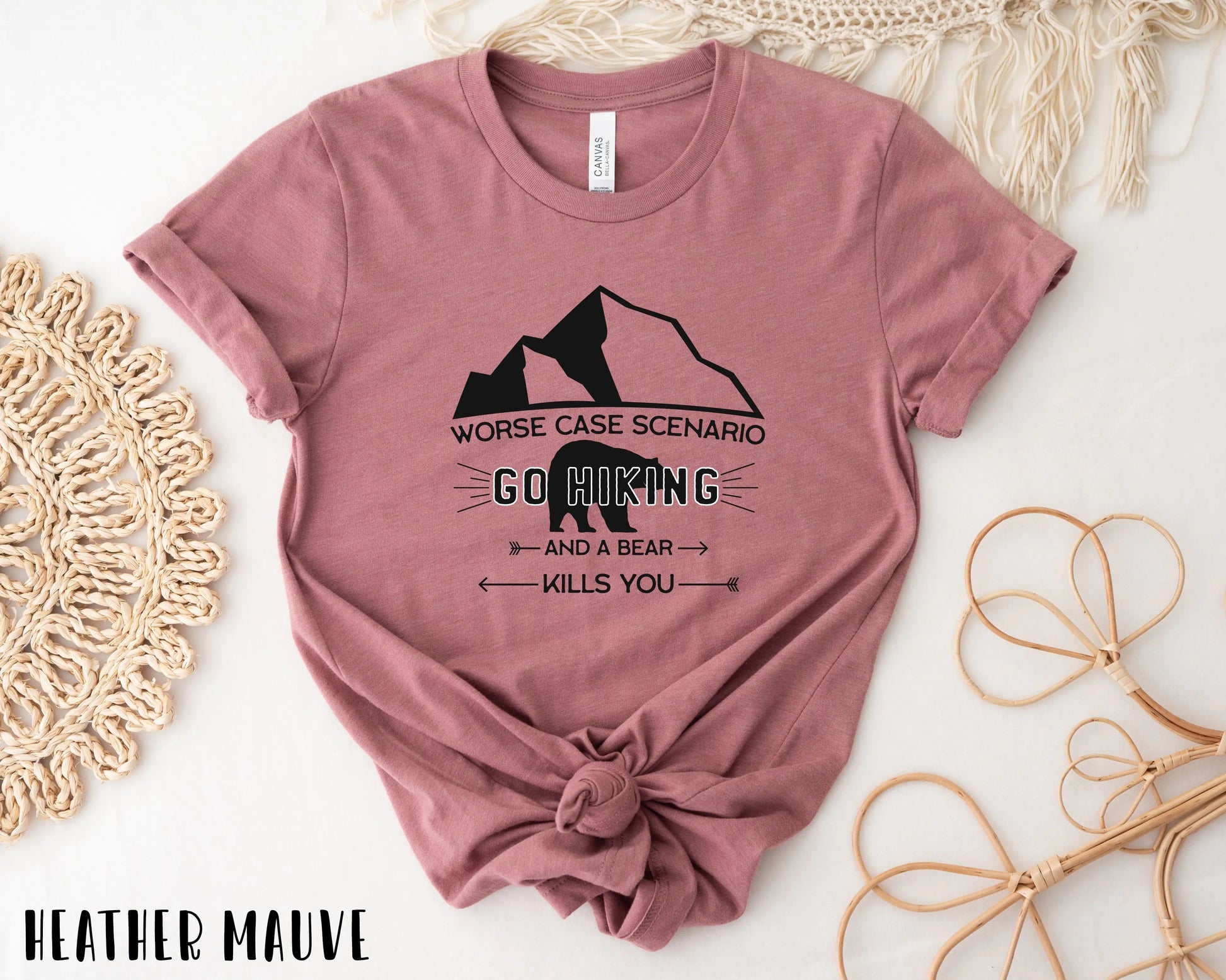 Worst Scenario, Go Hiking Bear Kills You T-Shirt WEM Support (www.WEM.support)