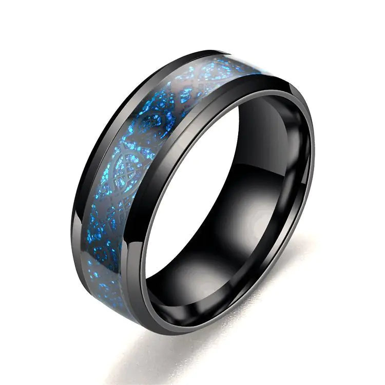 Stainless steel dragon pattern ring WEM Support (www.WEM.support)