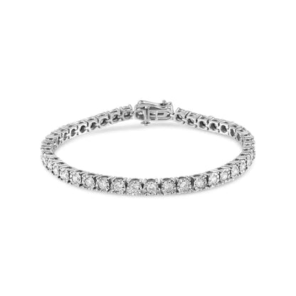 .925 Sterling Silver 3.0 Cttw Diamond Illusion-Set Miracle Plate Tennis Bracelet (I-J Color, I3 Clarity) - 7" WEM Support (www.WEM.support)