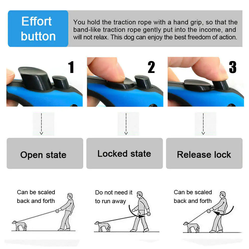16.5FT Automatic Retractable Dog Leash Pet Collar Automatic Walking Lead Free US WEM Support (www.WEM.support)