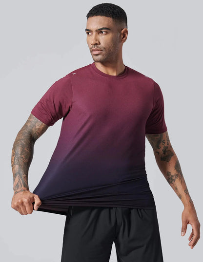 5 Pack Men’s Active Quick Dry Crew Neck T Shirts | Athletic Running Gym Workout Short Sleeve Tee Tops Bulk Light Gray/Gradient Red/Blue/Charcoal/Black Large My Store