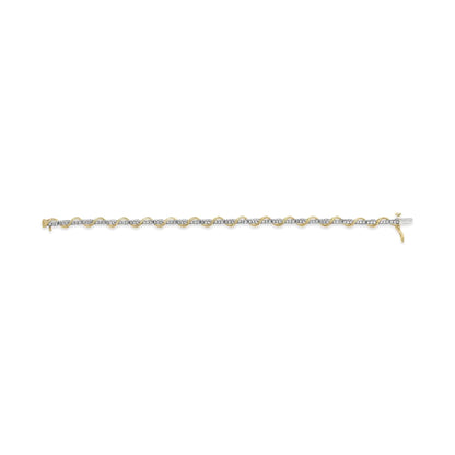 10k Two-Tone Gold 1/2 Cttw Diamond Spiral Over Link Bracelet (I-J Color, I2-I3 Clarity) 7" Inches WEM Support (www.WEM.support)