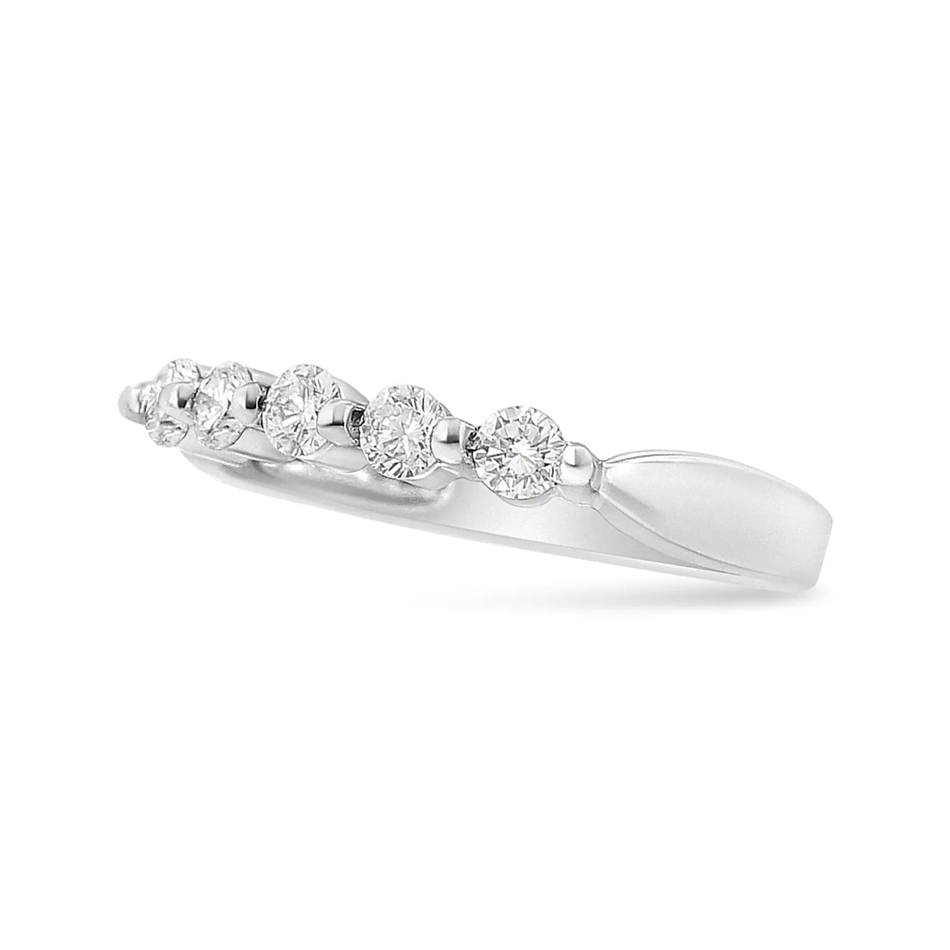 14K White Gold 1/2 Cttw Round-Cut 5-Stone Diamond Ring (H-I Color, SI1-SI2 Clarity) WEM Support (www.WEM.support)