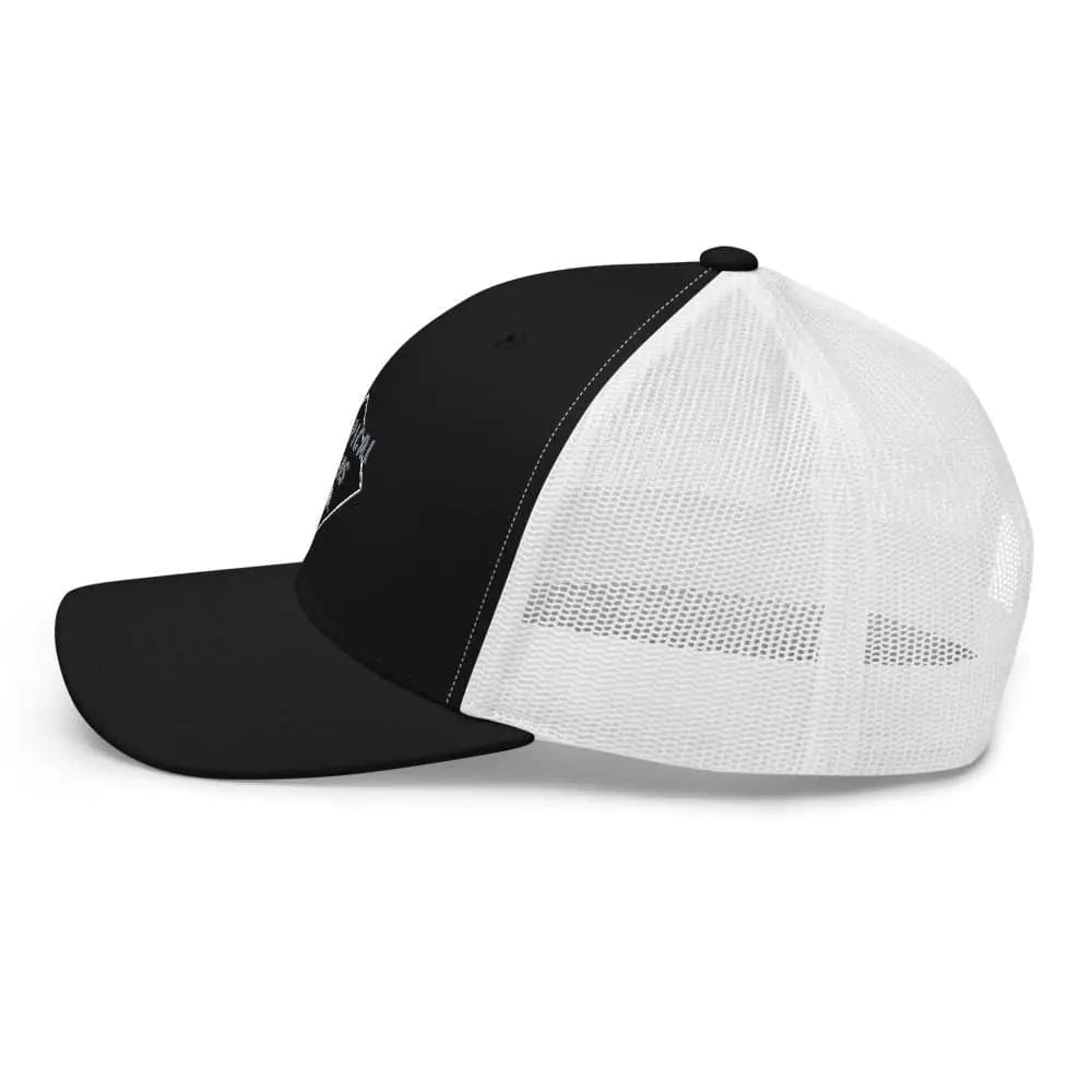 Tropical Seas Shark Fin Trucker Hat WEM Support (www.WEM.support)