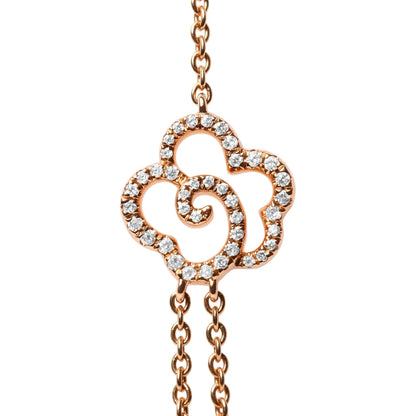 18K Rose Gold 1/2 Cttw Diamond and Freshwater Pearl Double Strand Station Necklace  (G-H Color, SI1-SI2 Clarity) - Adjustable up to 16" to 20" WEM Support (www.WEM.support)