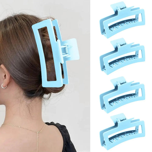 5 Inche Blue Extra Large Claw Clips for Thick Hair and Long Hair, 4 Pack Xl Jumbo Claw clips, Oversized Matte Non-slip Rectangle Hair Clips for Women, Big Strong Hold Jaw Clip My Store